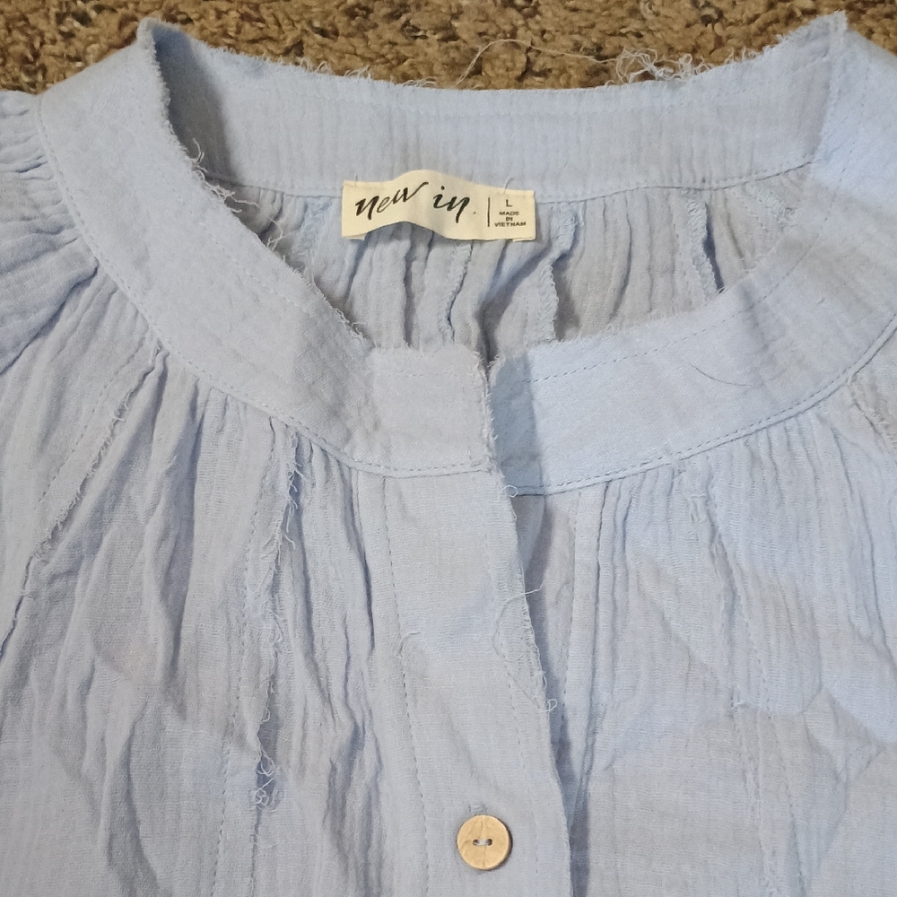 New In Light Blue Button Down Shirt